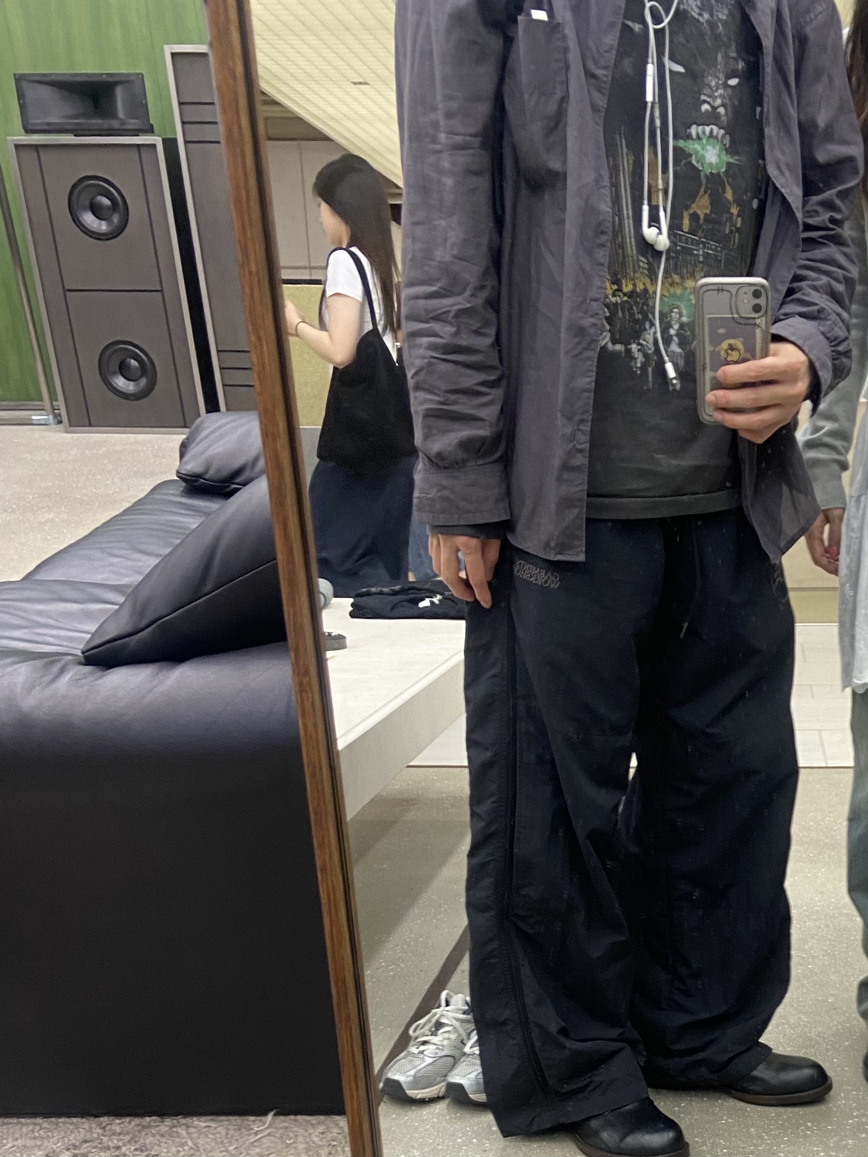 Polyteru Tenco Loosed Shirt 2.0 Dyed Purple Gray, [프리오더] Polyteru Derby Shoes Black Brown Sole 착용 스타일