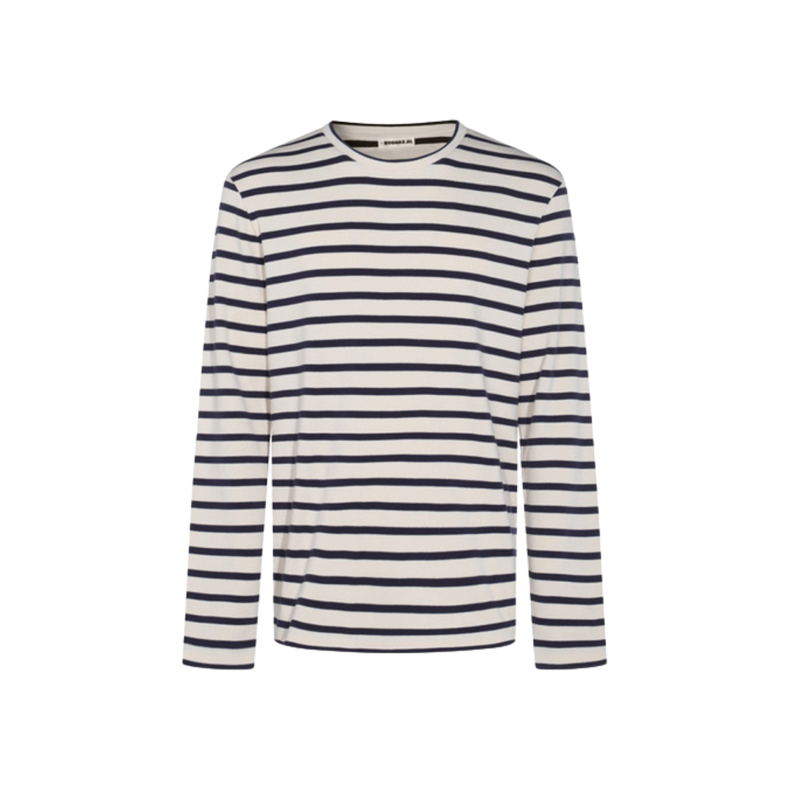 J47NH0002-J46497-124 Jil Sander Ribbed Cotton Multi Stripe T-Shirt White Navy