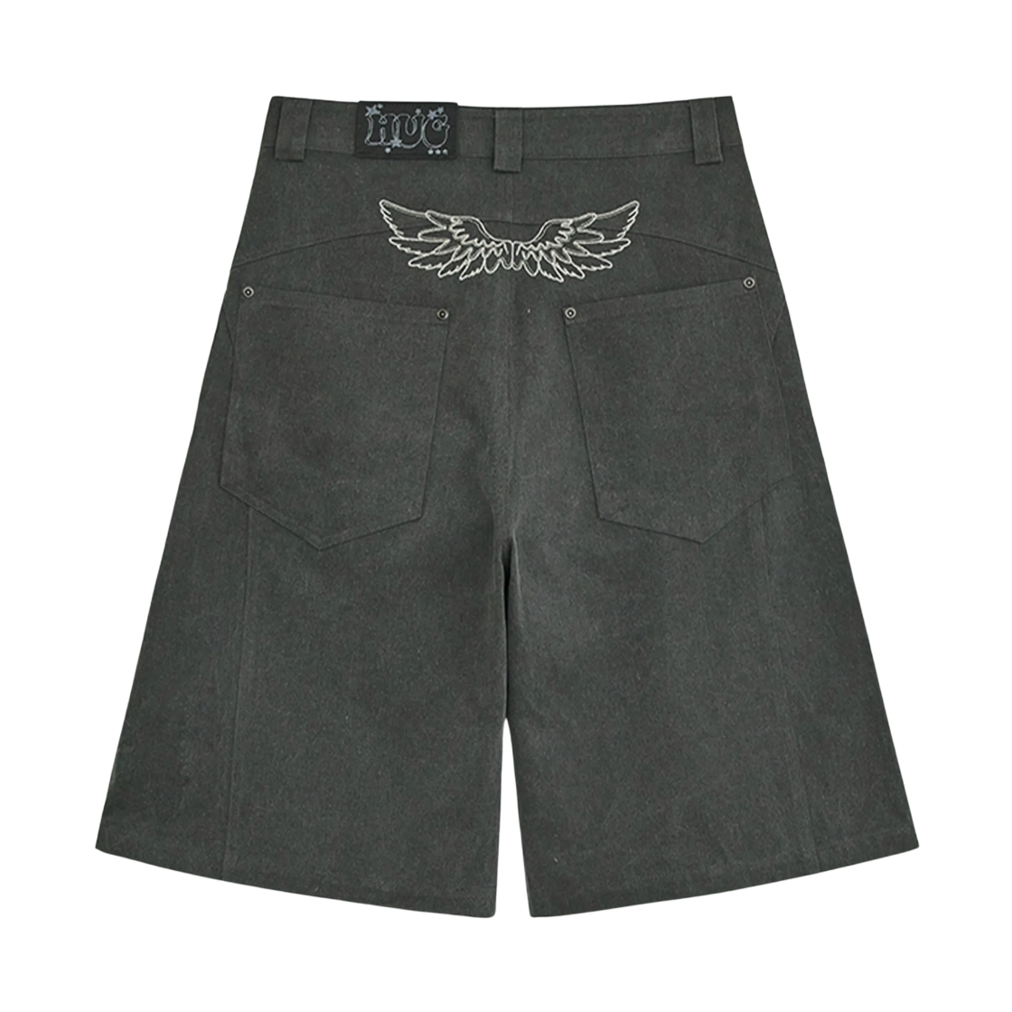 (W) 허그유어스킨 엔젤 윙 버뮤다 팬츠 차콜((W) hugyourskin Angel Wing Bermuda Pants Charcoal) - 2