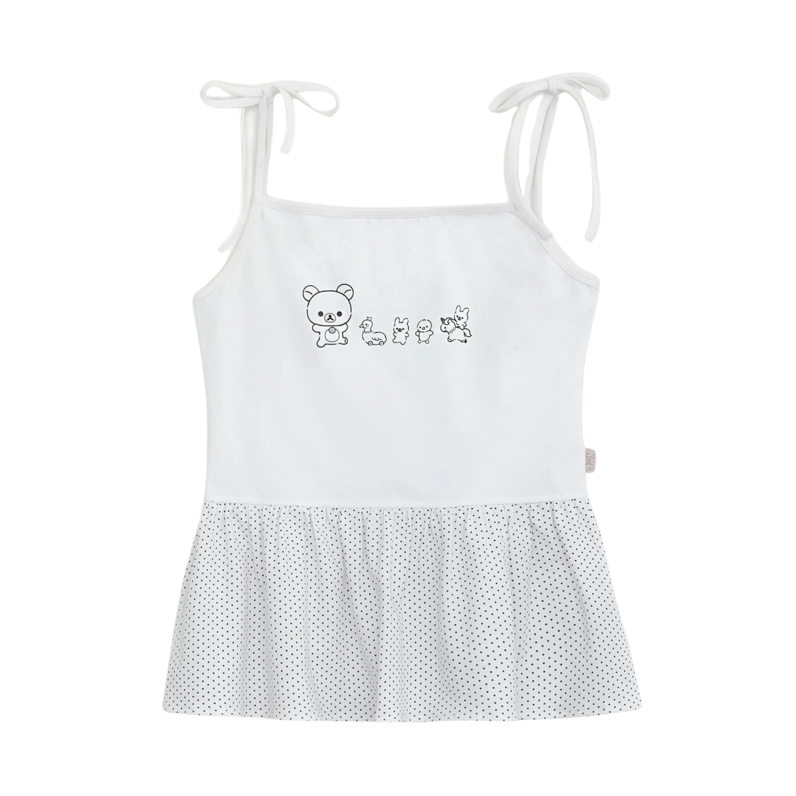 (W) 허그유어스킨 베이비돌 코리락쿠마 슬리브리스 화이트((W) hugyourskin Babydoll Korilakkuma Sleeveless White)