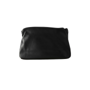 The Row Bourse Clutch Bag in Leather Black