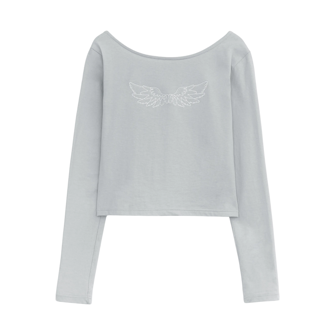 (W) 허그유어스킨 엔젤 윙 탑 그레이((W) hugyourskin Angel Wing Top Gray)