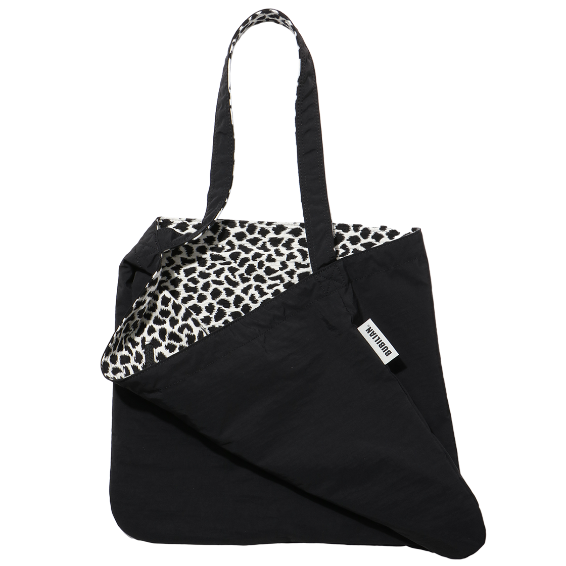 버빌리안 시오 리버서블 에코백 숏블랙호피&블랙(Bubilian Seio Reversible Eco Bag Shortblack leopard print&Black)