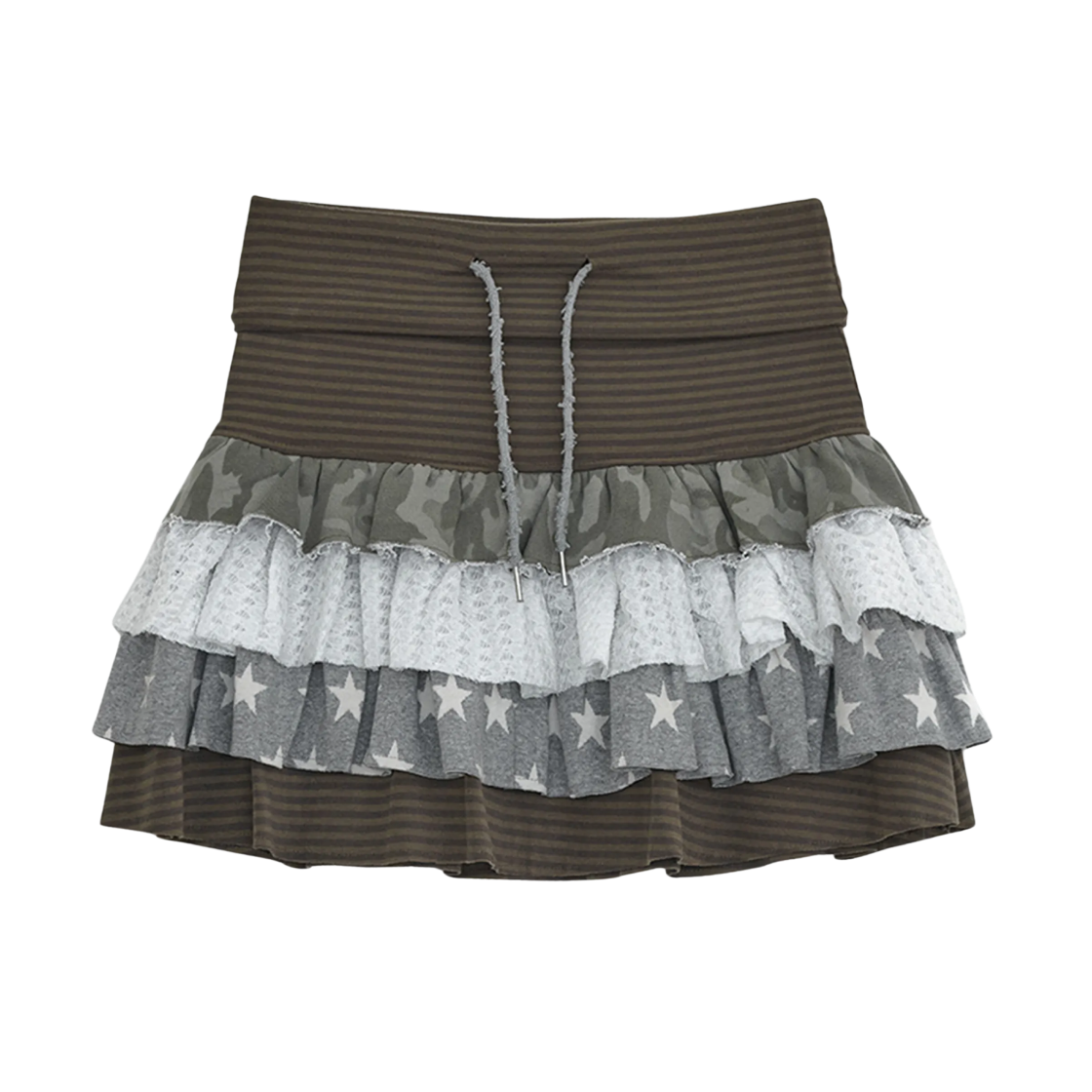 (W) 허그유어스킨 캉캉 레이어드 스커트 브라운((W) hugyourskin Cancan Layered Skirt Brown)