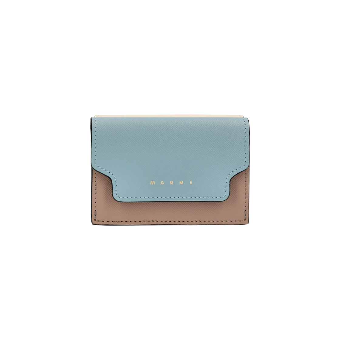 마르니 사피아노 트라이폴드 월렛 아쿠아마린 내츄럴(Marni Saffiano Tri-Fold Wallet Aquamarine Natural)
