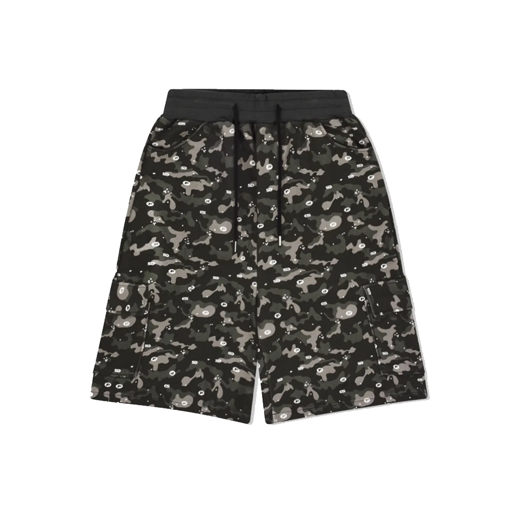 E251BT009RR Escapefrom Logo Play Camo Full Print Bermuda Sweatpants
