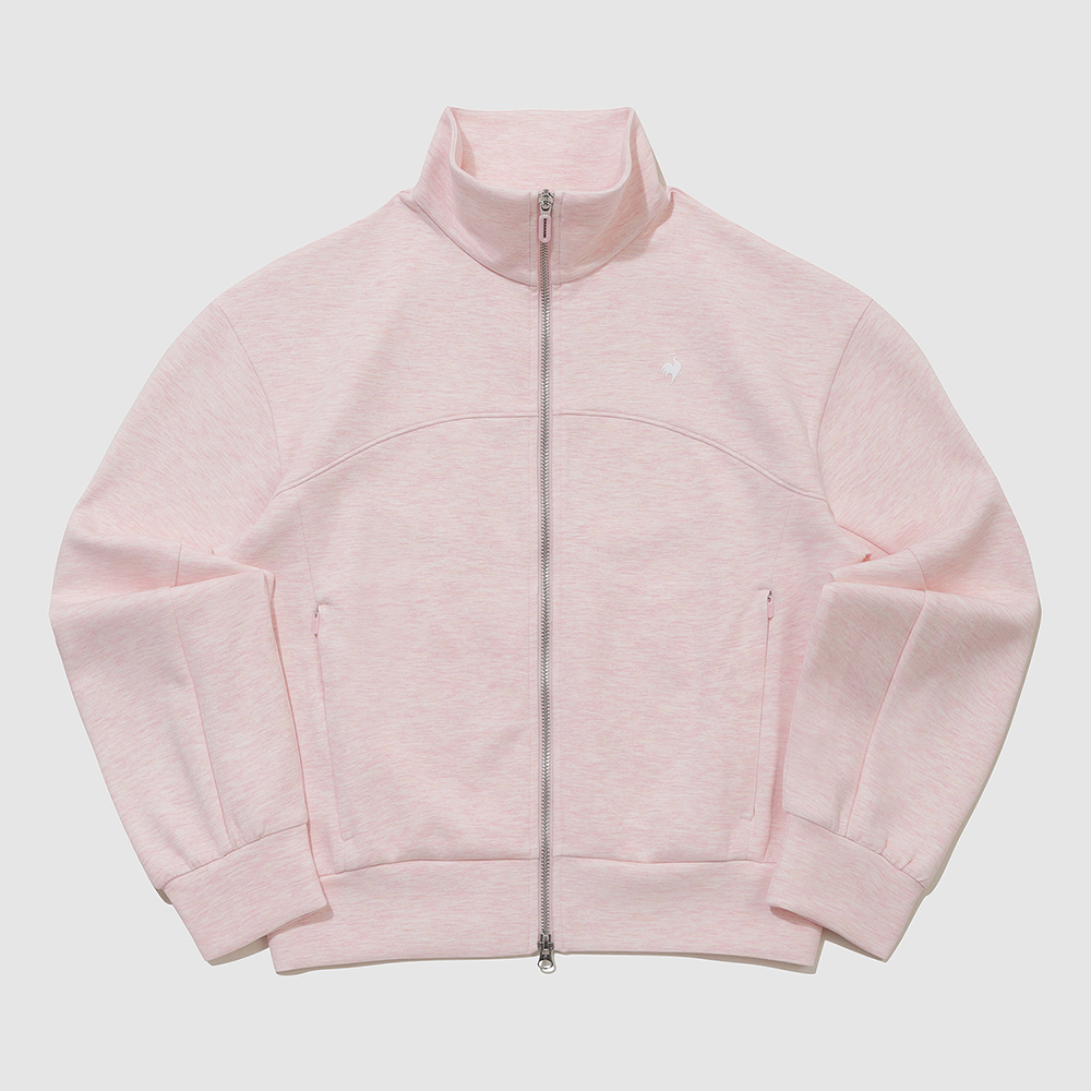 르꼬끄 스포르티브 여성 모달 더블텐션 루즈핏 하이넥 집업 - 핑크(QQ322OFT81)(le coq sportif Women's Modal Double Tension Loose-Fit Zip-Up Jacket Pink Melange) - 2