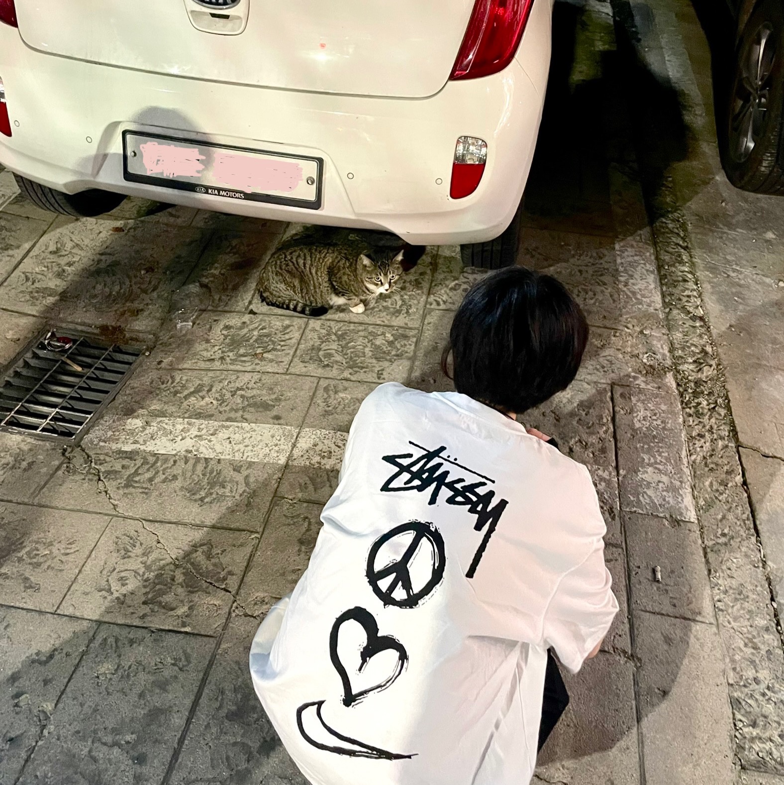Nike x Stussy NRG RA T-Shirt Summit White (DM4942-121) 착용 스타일 - 1