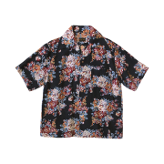 Kapital Silk Rayon Champetre A.Ma.Ter.La.Ce Pattern Wrangle Collar Aloha Shirt Black