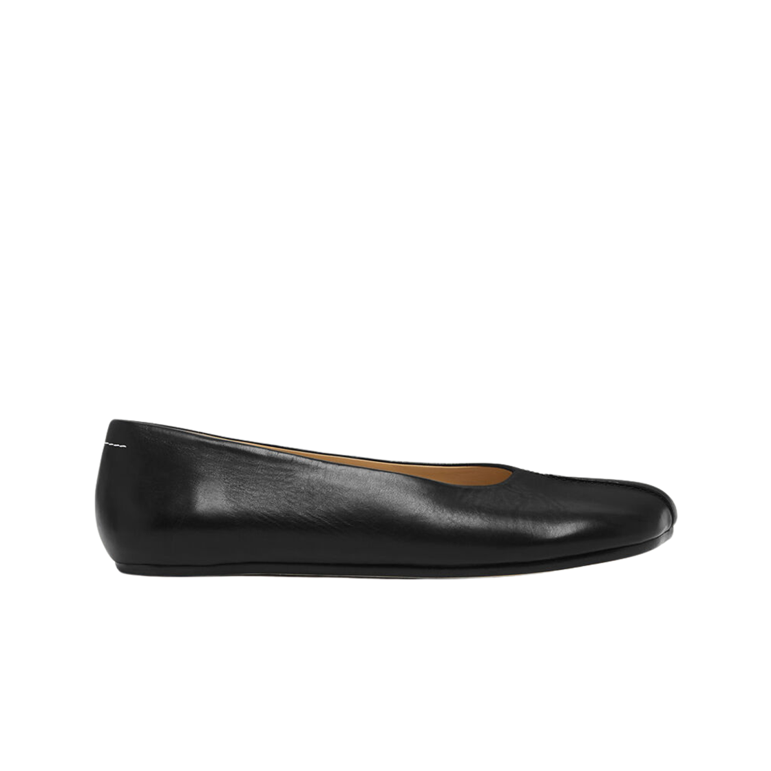 S59WZ0097P5000T8013 (W) MM6 Maison Margiela Stitch-Out Leather Ballerinas Black