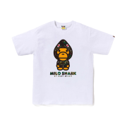 BAPE 1st Camo Milo Shark FZH T-Shirt White Green