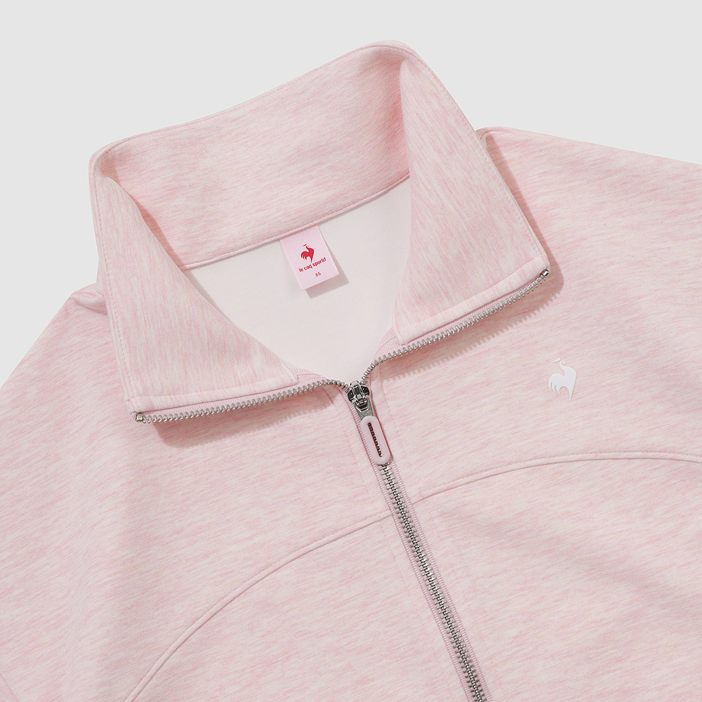 르꼬끄 스포르티브 여성 모달 더블텐션 루즈핏 하이넥 집업 - 핑크(QQ322OFT81)(le coq sportif Women's Modal Double Tension Loose-Fit Zip-Up Jacket Pink Melange) - 5