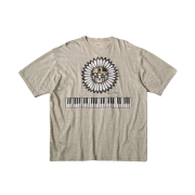 Kapital Linen Jersey Crew T-Shirt Piano & Sun Face Pt Kinari