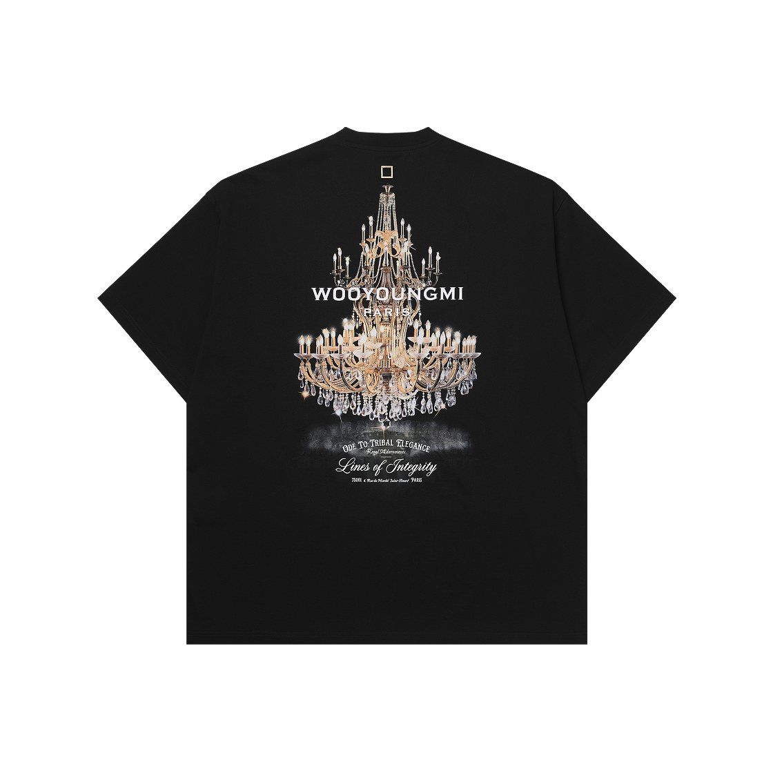 우영미 샹들리에 백 로고 티셔츠 블랙 - 25FW(Wooyoungmi Chandelier Back Logo T-Shirt Black - 25FW)
