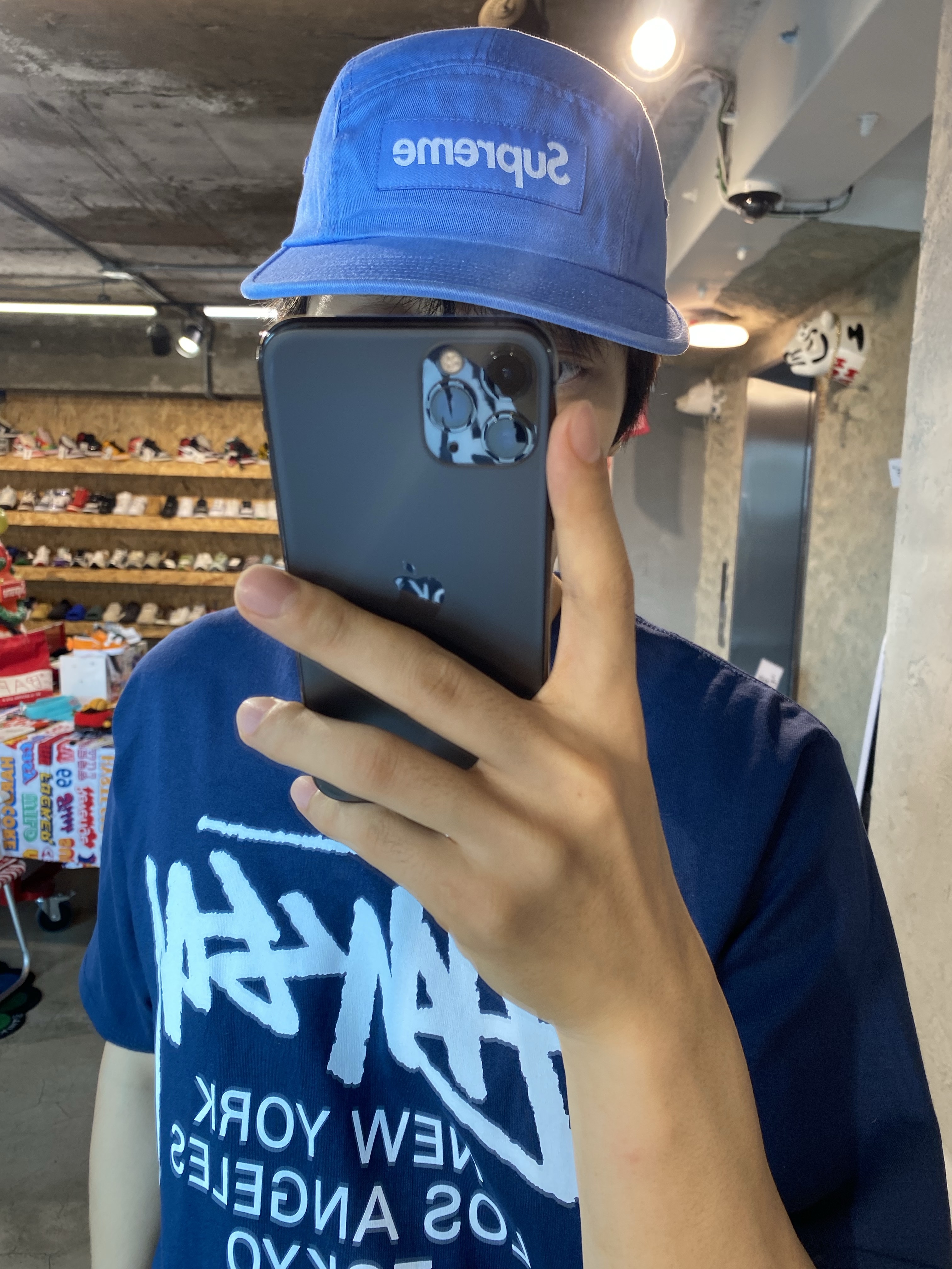 Stussy Joker T-Shirt Black, Human Made 5 Panel Nylon Cap Green 착용 스타일 - 7
