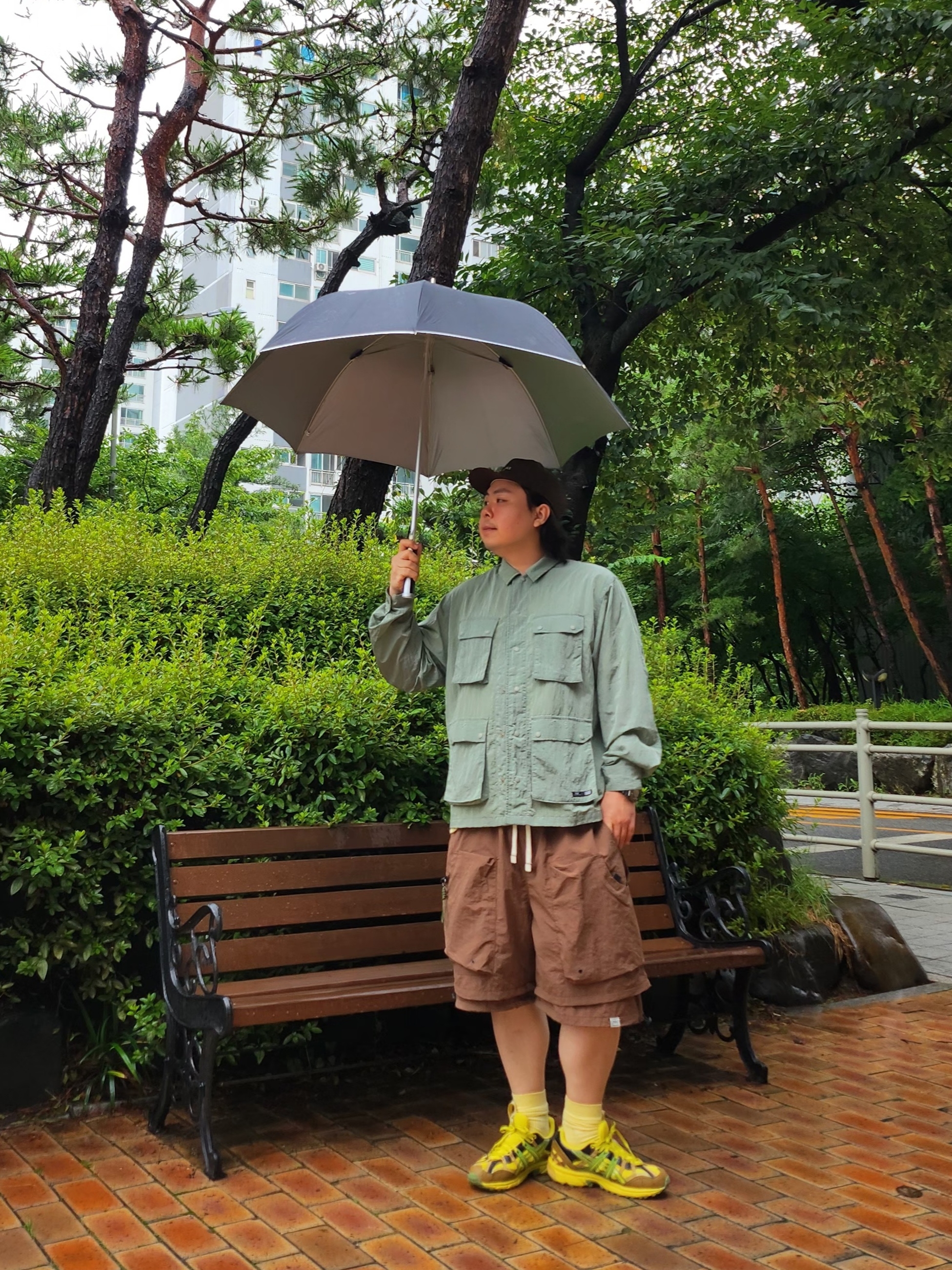 Essentials x New Era Retro Crown Strapback Brown, Asics HS4-S Gel-Sonoma 15-50 Gore-Tex Green Sheen Epsom 착용 스타일 - 2