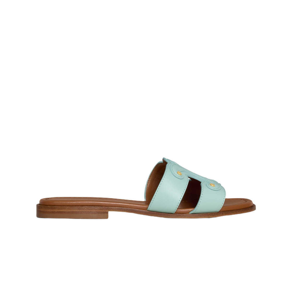 364783767C-29LQ (W) Celine Marina Mule in Calfskin Light Acqua