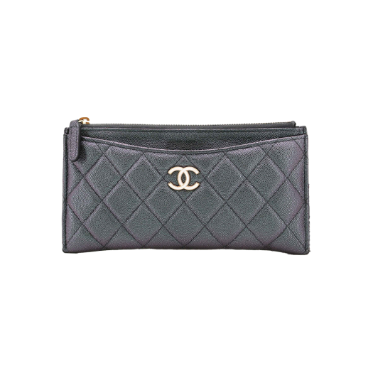 IT3FIJ8SPHM3 Chanel Classic Slim Zippy Wallet Caviar