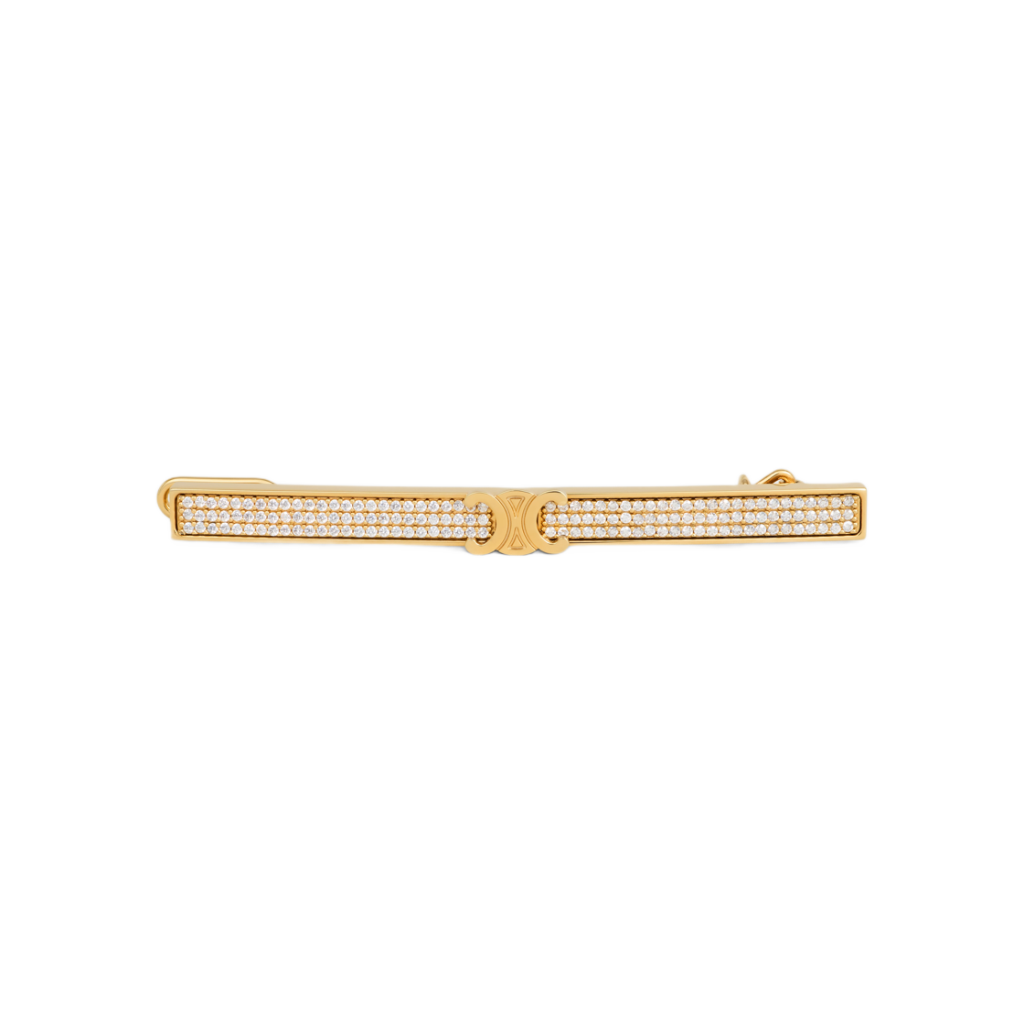 461NZ6BCZ-35OR (W) Celine Sparkle Hair Clip in Strass and Brass with Gold Finish Gold