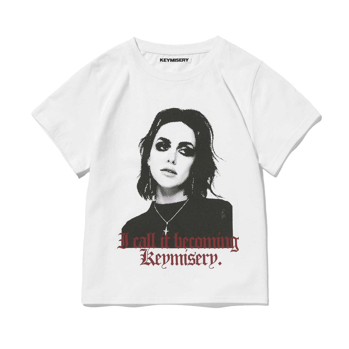 KWAU3TS03K-WHE Keymisery Women Rockstar Crop T-shirt - White