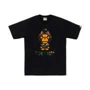 BAPE 1st Camo Milo Shark FZH T-Shirt Black Yellow
