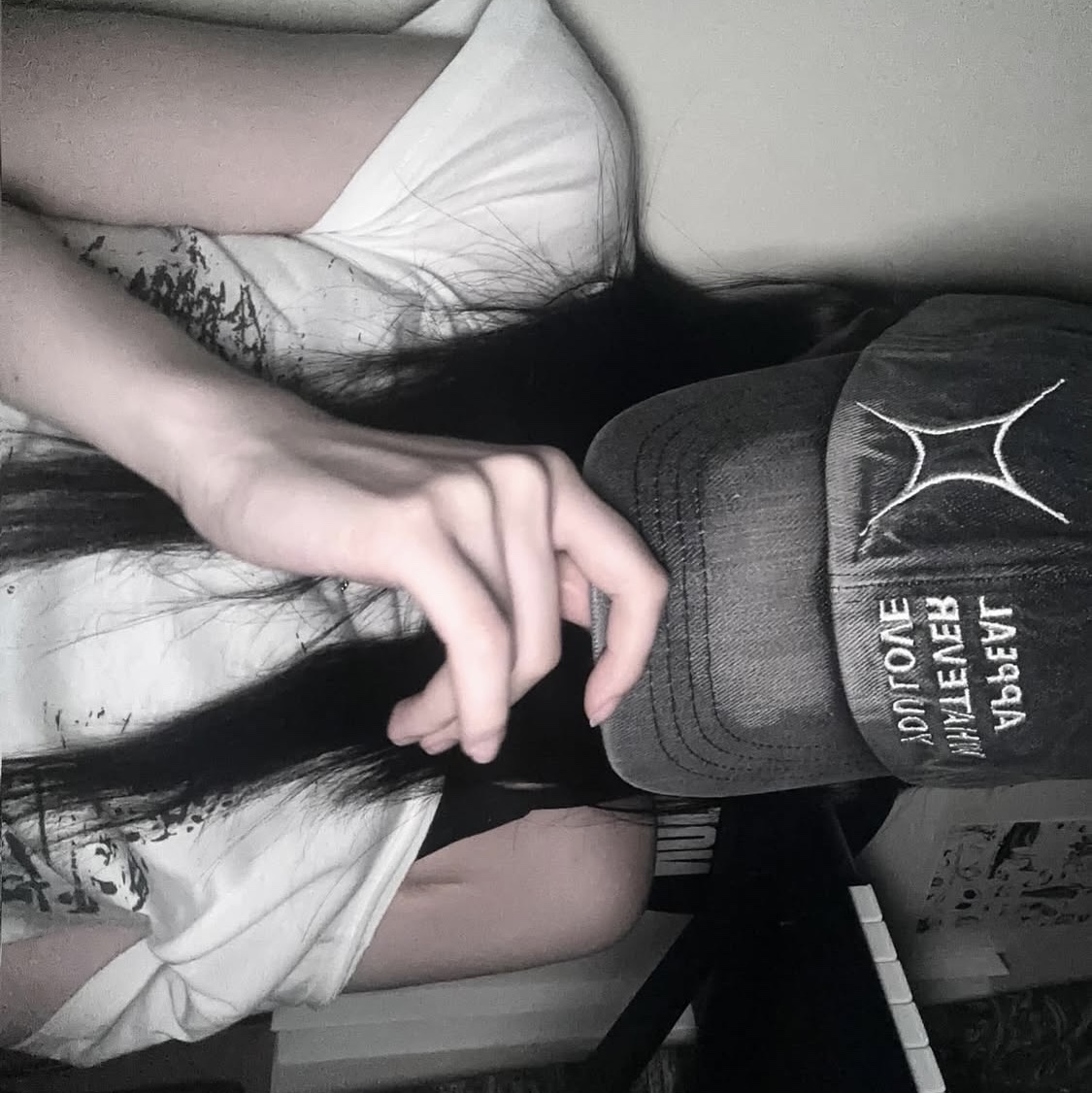 For Appeal Love Ball Cap Washed Denim 착용 스타일