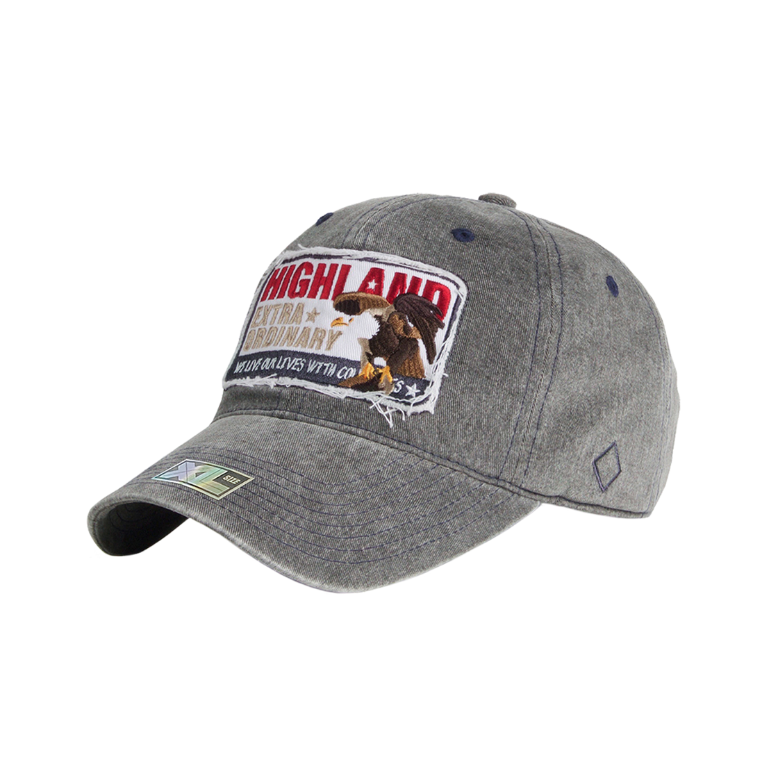 플래토 빅사이즈 볼캡 하이 이에이 빈티지 그레이(PLATEAU Big Size Ballcap XL High EA VTG Grey)