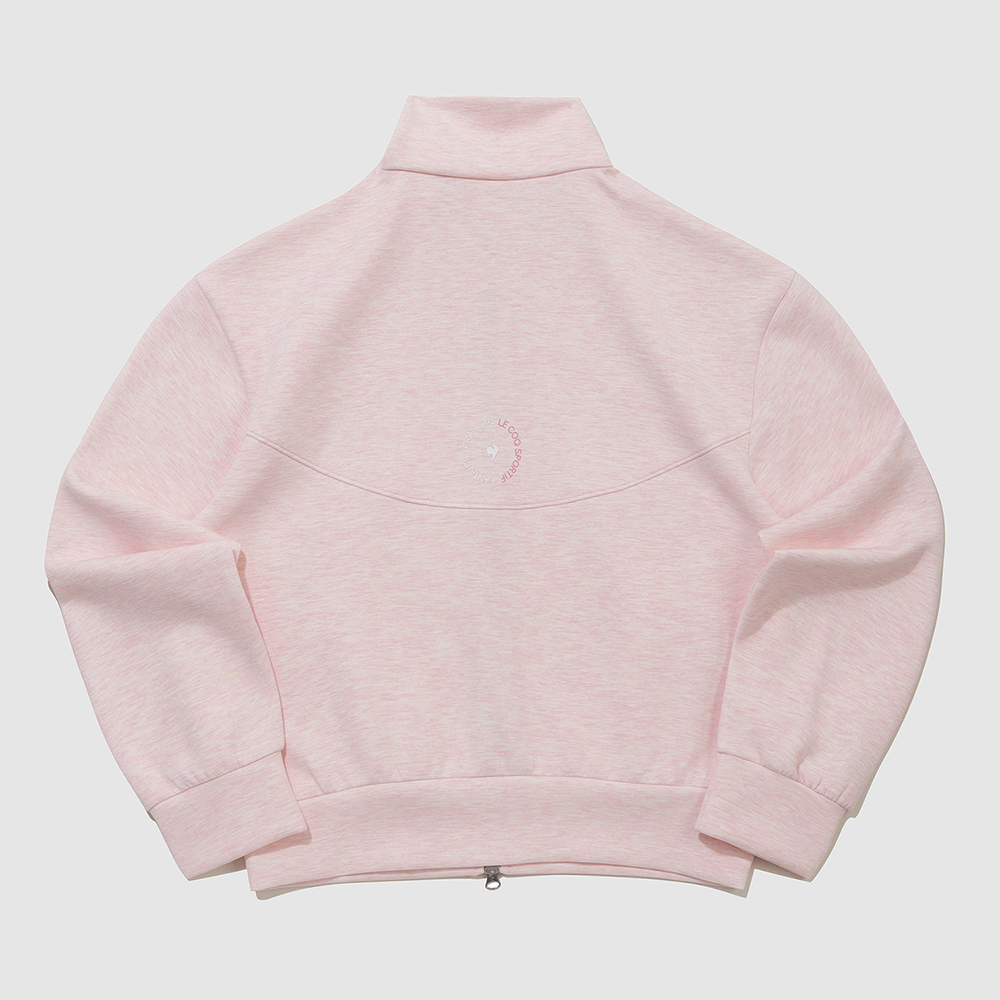 르꼬끄 스포르티브 여성 모달 더블텐션 루즈핏 하이넥 집업 - 핑크(QQ322OFT81)(le coq sportif Women's Modal Double Tension Loose-Fit Zip-Up Jacket Pink Melange) - 3