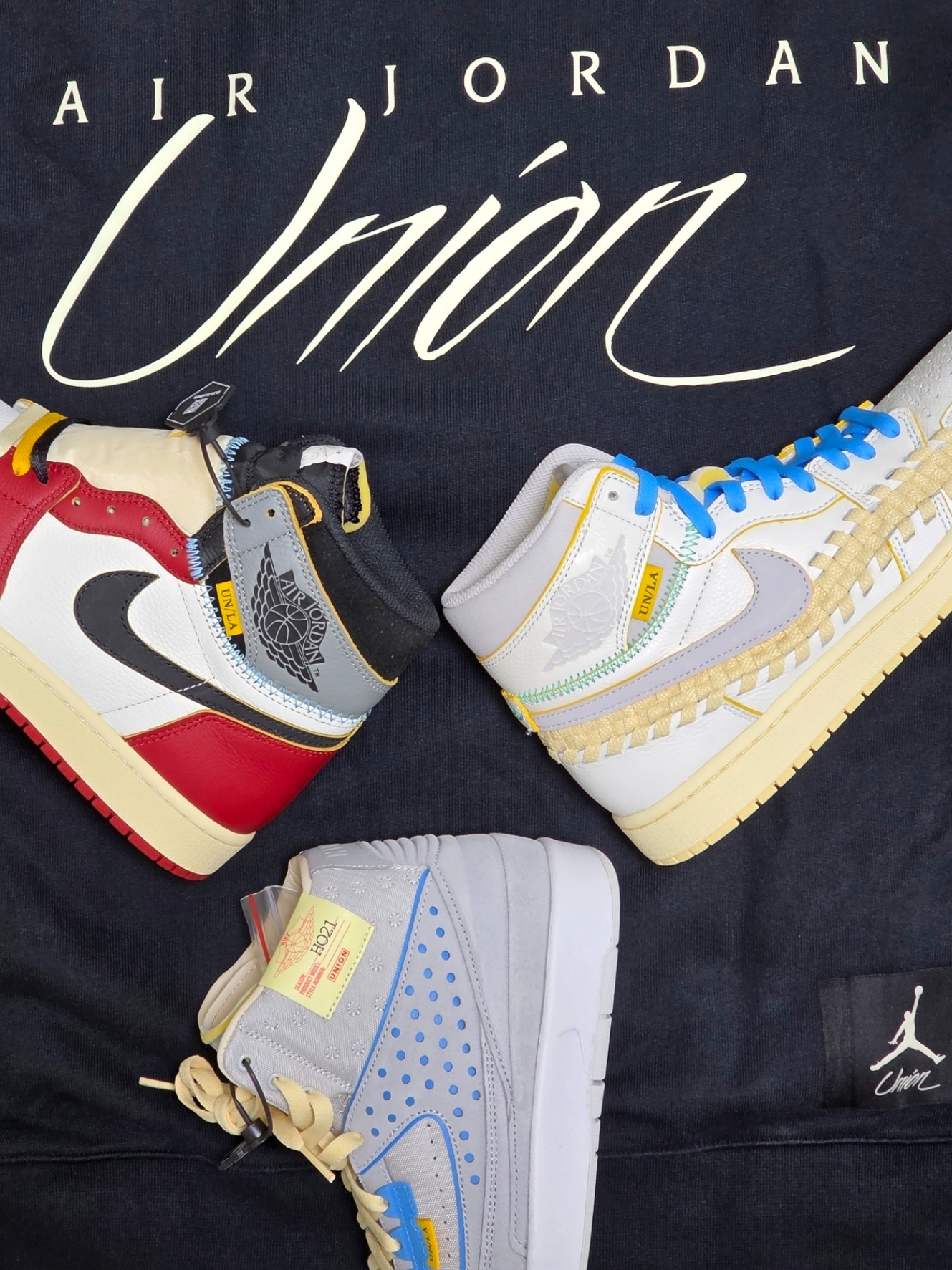 Jordan 1 x Union Retro High OG Chicago Shadow, Jordan 1 x Bephies Beauty Supply x Union Retro High OG SP Summer '96 착용 스타일