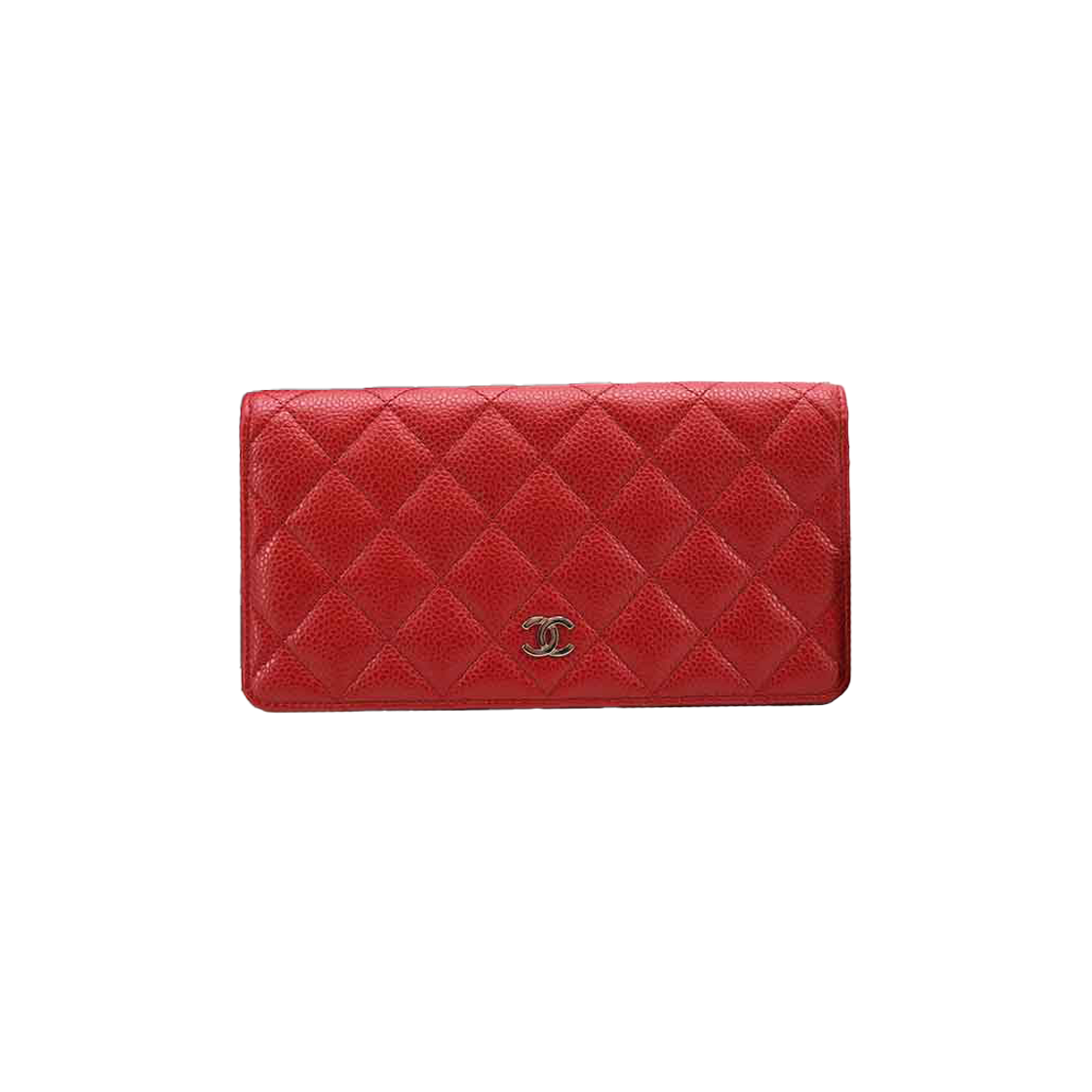 ITF4WBHUIL8K Chanel Classic Caviar Flap Silver Long Wallet