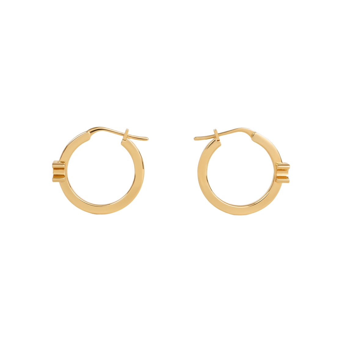 (W) 셀린느 트리옹프 훕스 에나멜 앤 브래스 골드 피니쉬 골드 아이보리((W) Celine Triomphe Hoops in Enamel and Brass with Gold Finish Gold Ivory) - 2