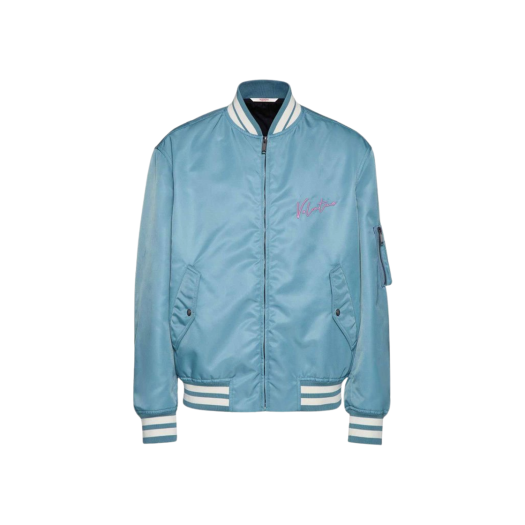CIF15AD9S02 Valentino Vlogo Signature Print Jacket Light Blue