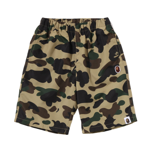 - (Kids) BAPE 1st Camo One Point Beach Shorts Yellow