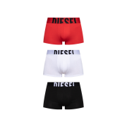 Diesel Logo Waistband Boxers Briefs Black White (3 Pack)
