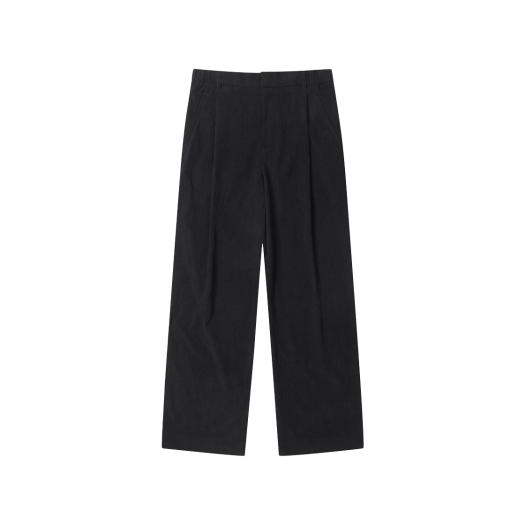 CWPAW25842BKX Customellow Wide Fit One Tuck Corduroy Pants Black