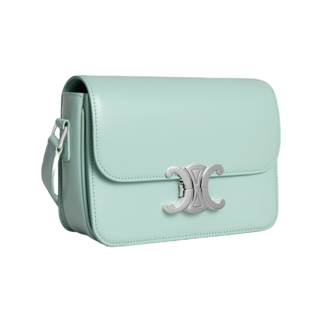 셀린느 틴 트리옹프 백 샤이니 카프스킨 라이트 아쿠아(Celine Teen Triomphe Bag in Shiny Calfskin Light Acqua) - 2