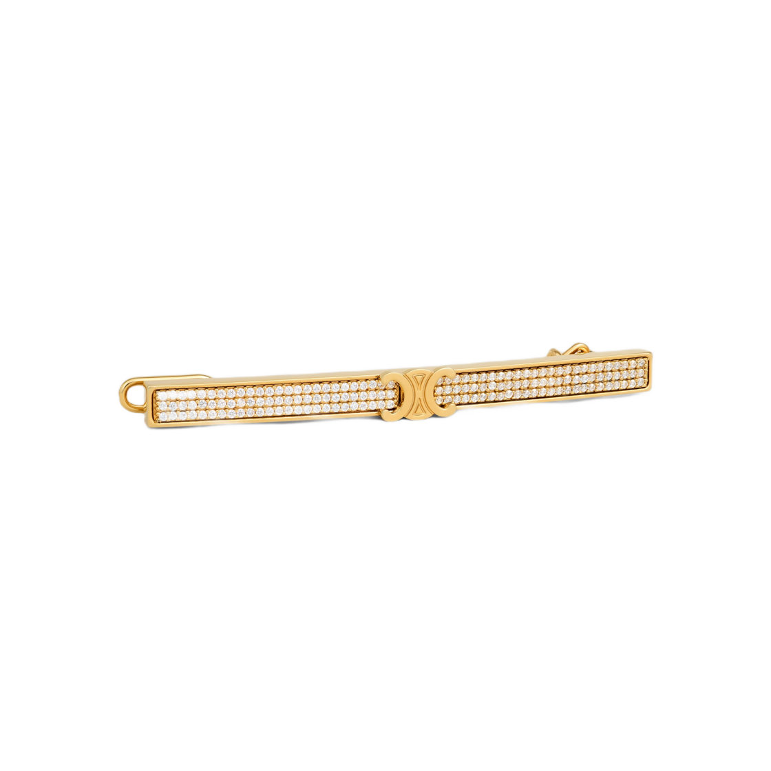 (W) 셀린느 스파클 헤어 클립 스트라스 앤 브래스 골드 피니쉬 골드((W) Celine Sparkle Hair Clip in Strass and Brass with Gold Finish Gold) - 2