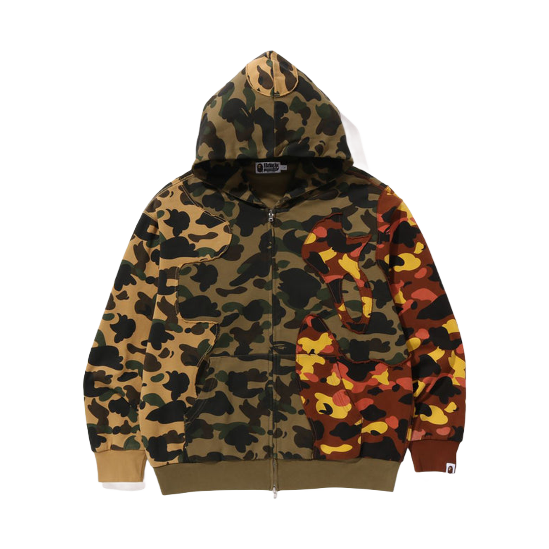 베이프 퍼스트 카모 업사이클 릴렉스드 핏 풀 집 후드 멀티(BAPE 1st Camo Upcycled Relaxed Fit Full Zip Hoodie Multi) - 1