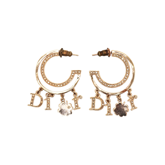 ITF7KDWMCR88 Dior Double Ring Clover Earrings
