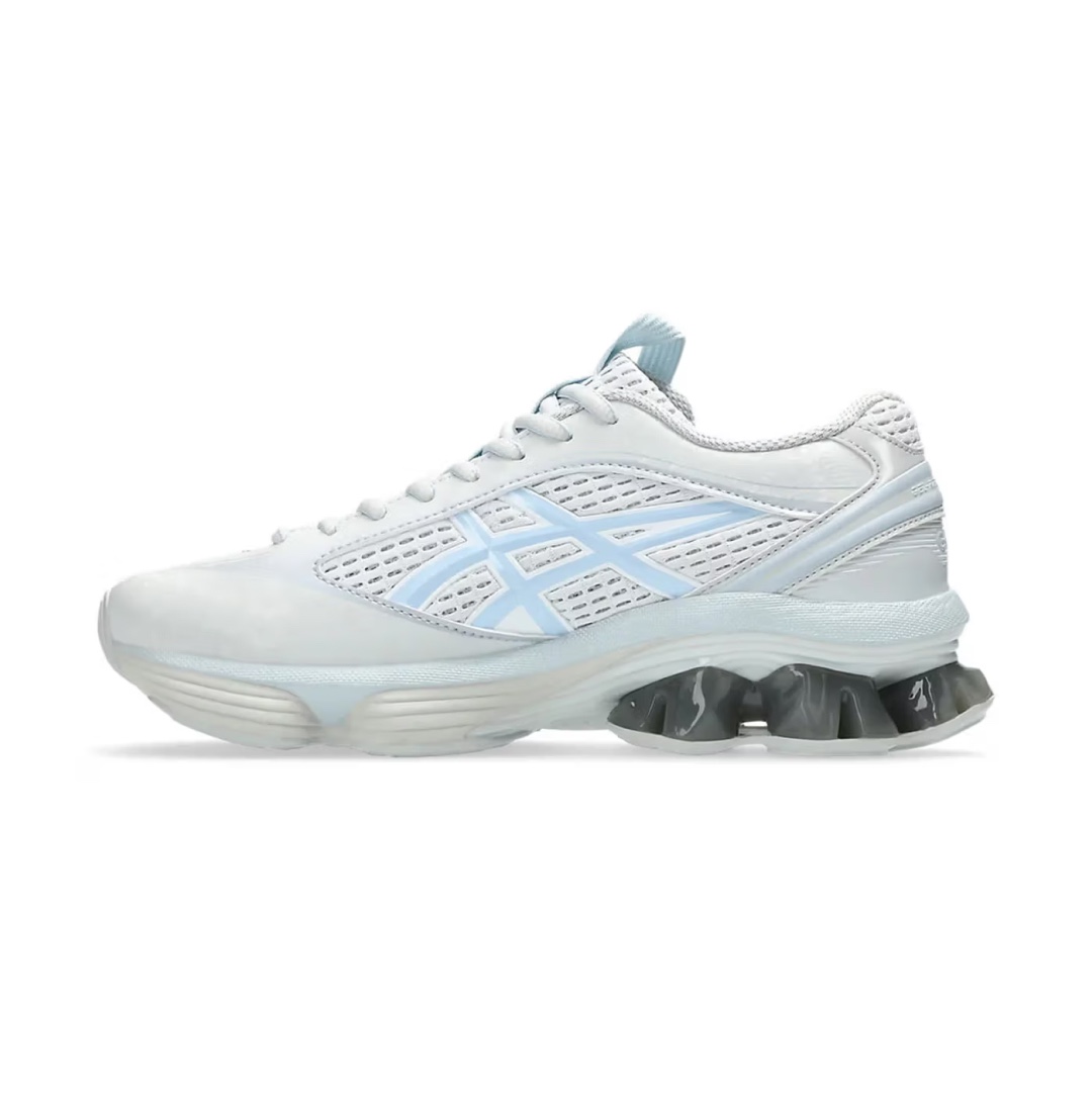 Asics Gel-Kinetic Fluent Cayenne Copperhead, Asics Gel-Kinetic Fluent Glacier Grey Soft Sky 착용 스타일 - 4