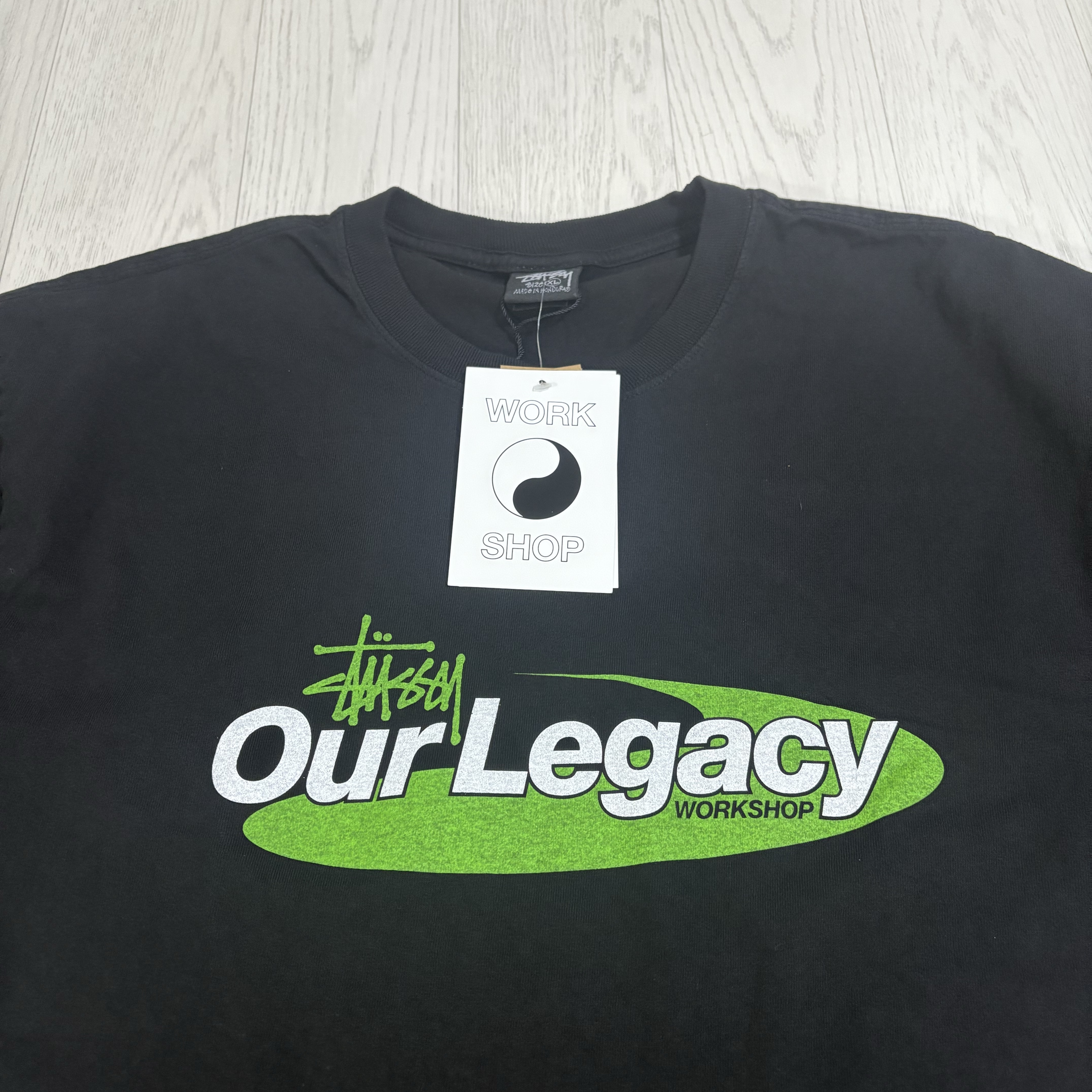 Stussy x Our Legacy Work Shop Swirl Pigment Dyed T-Shirt Black 착용 스타일