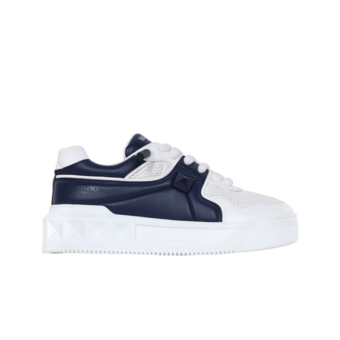 S0G37WWAFC6 Valentino One Stud XL Low Top Sneaker White Navy