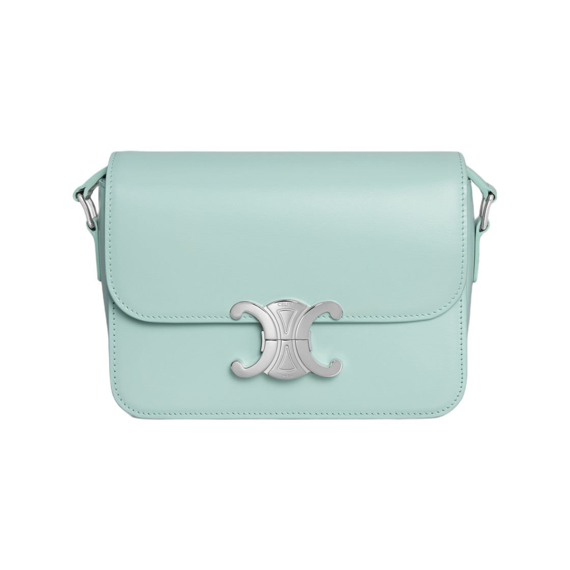 셀린느 틴 트리옹프 백 샤이니 카프스킨 라이트 아쿠아(Celine Teen Triomphe Bag in Shiny Calfskin Light Acqua) - 1