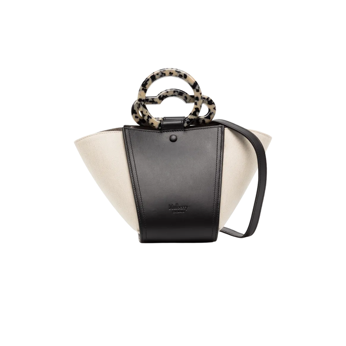 RL7795-000A504 Mulberry Silky Calf Mini Riders Top Handle Black Ecru