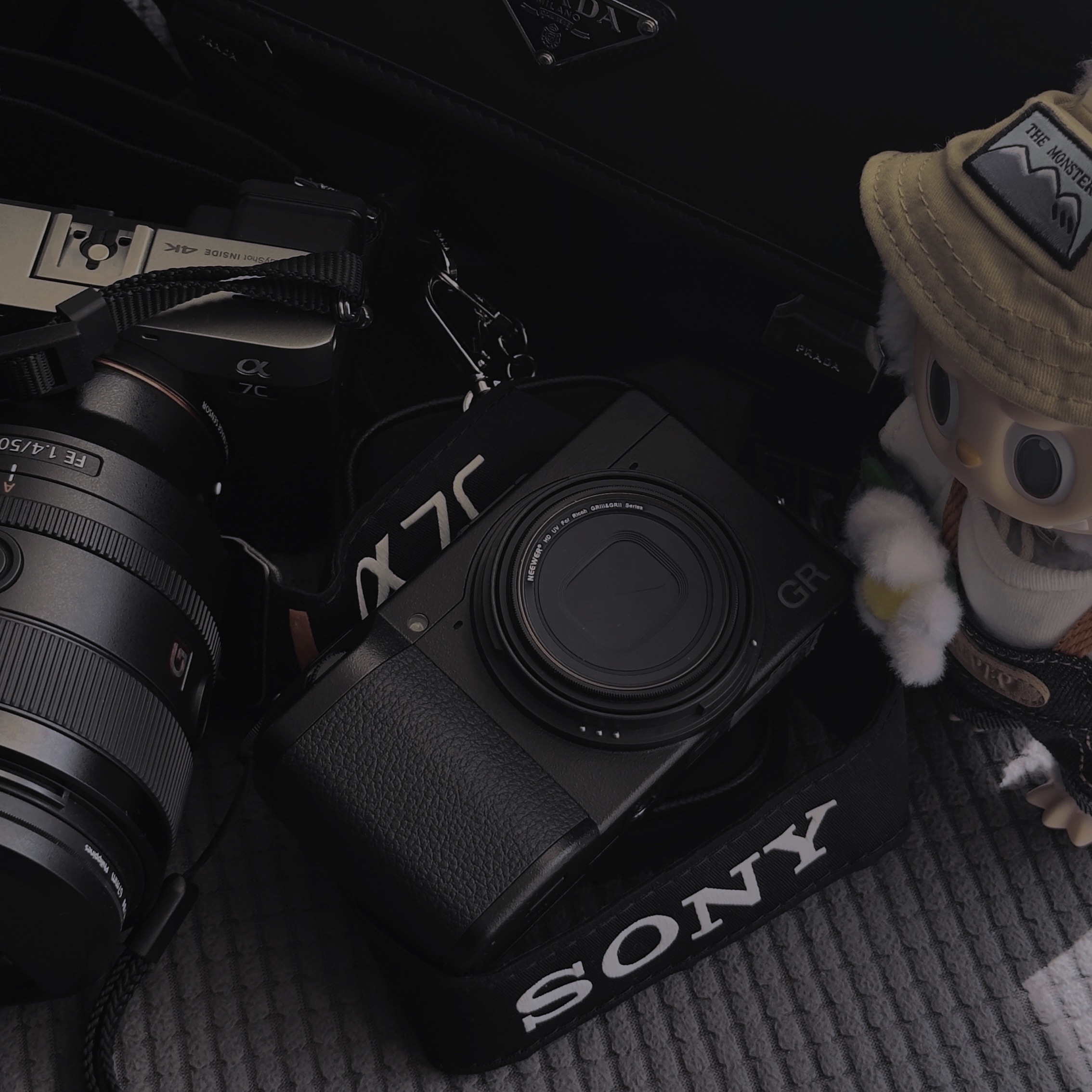 Pop Mart Fall In Wild Labubu Series Toy Keyring, Ricoh GR IIIx HDF Black (Korean Ver.) 착용 스타일