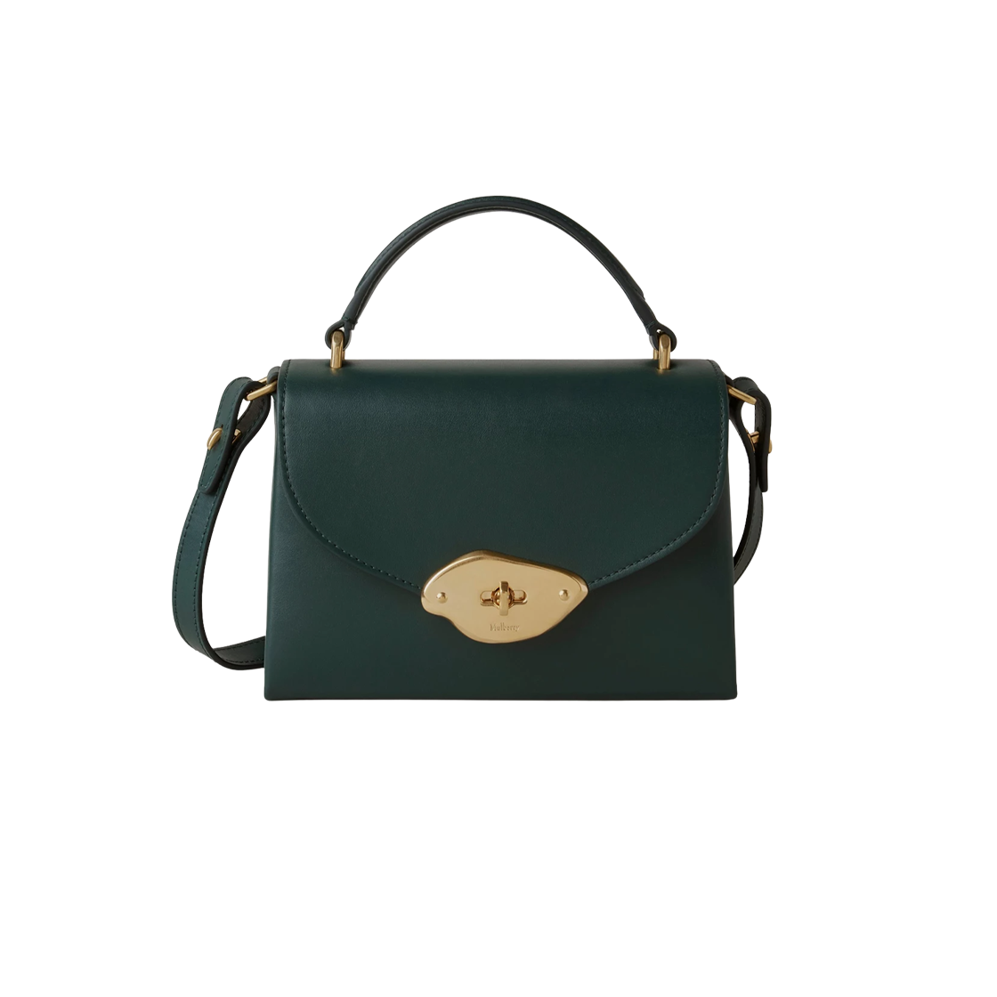 HH9268-615Q633 Mulberry High Gloss Leather Small Lana Top Handle Green