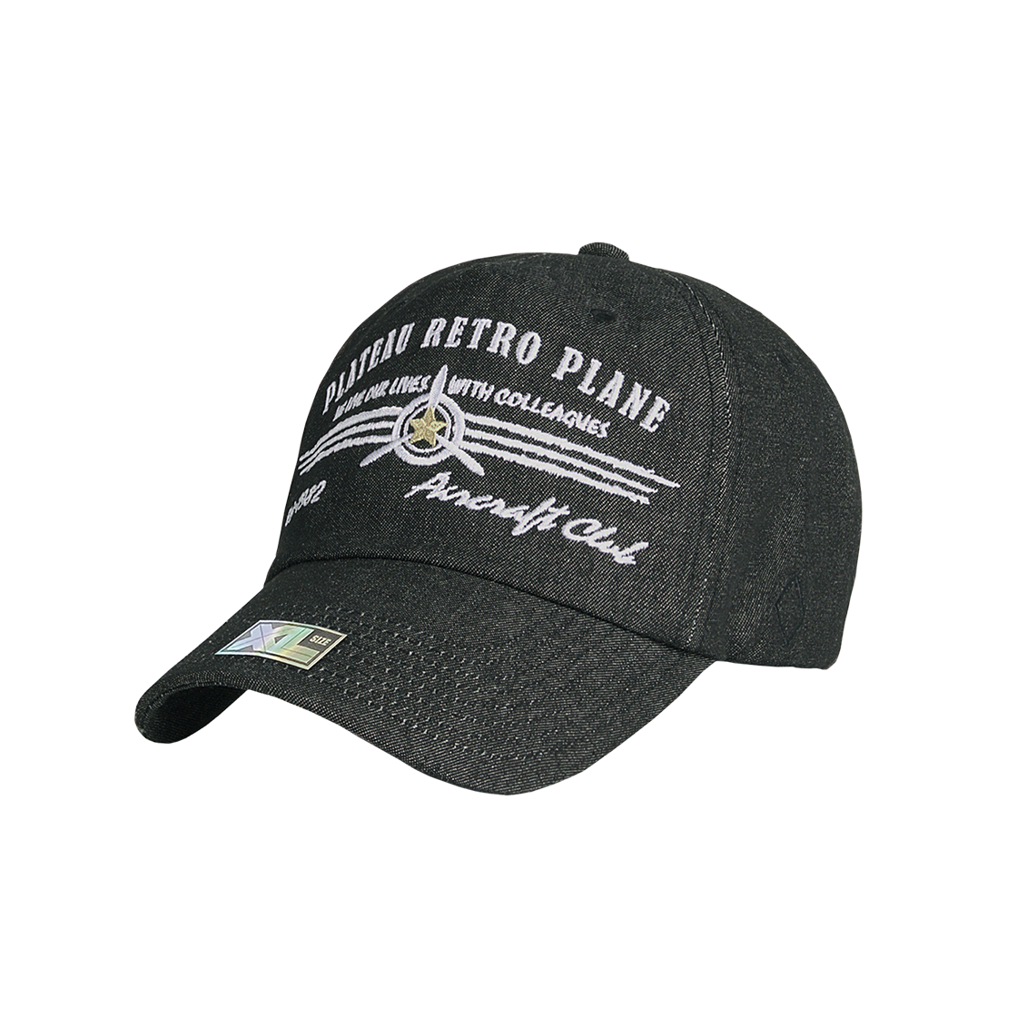 플래토 빅사이즈 볼캡 알피 데님 블랙(PLATEAU Big Size Ballcap  XL RP Denim Black)