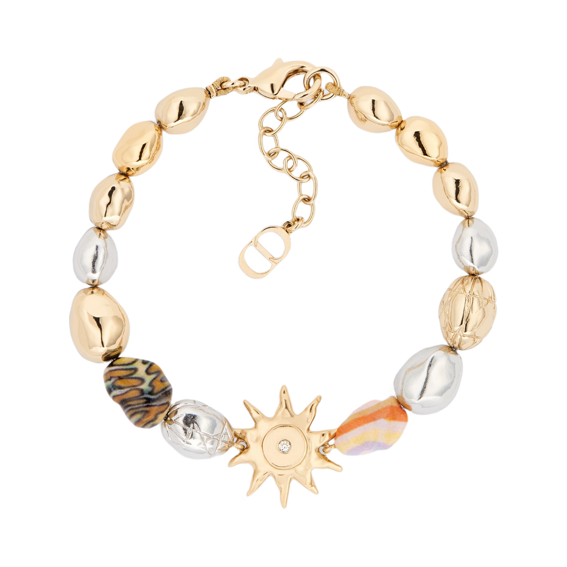 디올 x 루이스 해밀턴 브레이슬릿 멀티컬러 레진 캐보션 골드 앤 실버 피니쉬 브래스 앤 크리스탈 멀티컬러(Dior x Lewis Hamilton Bracelet Multicolor Resin Cabochons Gold and Silver Finish Brass and Crystal Multicolor) - 1