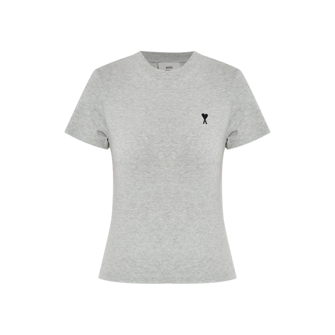 FTS347-724-951 (W) AMI de Coeur Cotton Cropped T-Shirt Grey Black