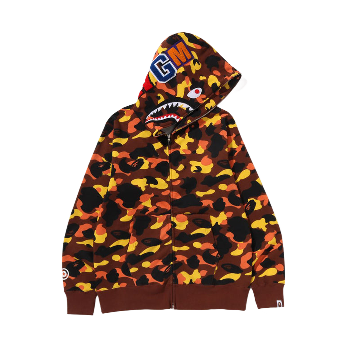 베이프 퍼스트 카모 샤크 풀 집 후드 오렌지(BAPE 1st Camo Shark Full Zip Hoodie Orange)